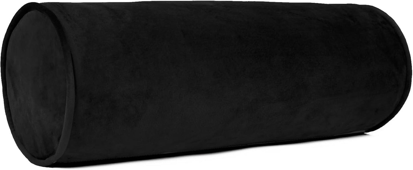 Sherry Kline Velvet Bolster Pillow, Decorative Throw Pillow, (Set of 2), (Bluestone)