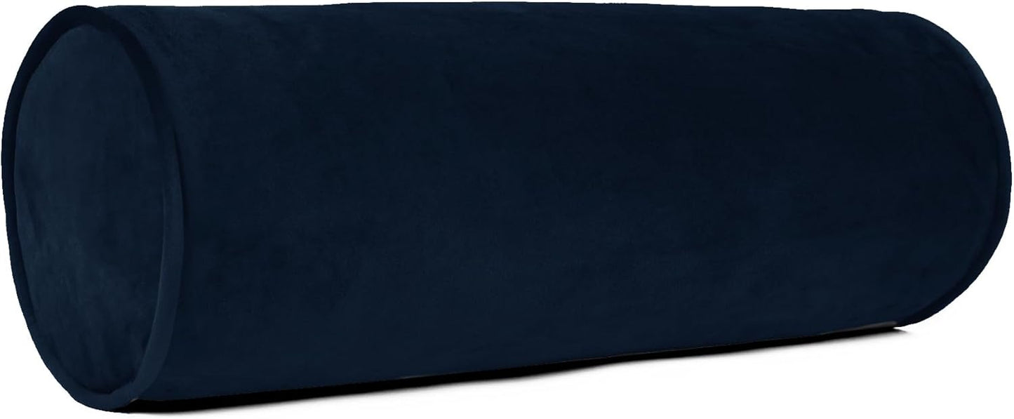 Sherry Kline Velvet Bolster Pillow, Decorative Throw Pillow, (Set of 2), (Bluestone)
