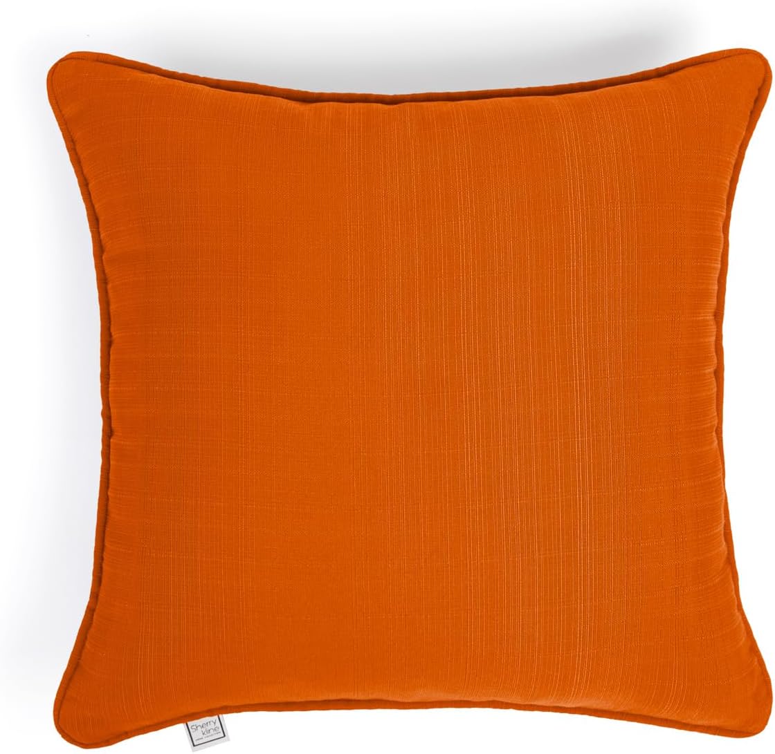 Sherry Kline Sunrise Indoor/Outdoor Neck Bolster Corded Edge Filled Pillow Cayenne 6"x18" Set of 2