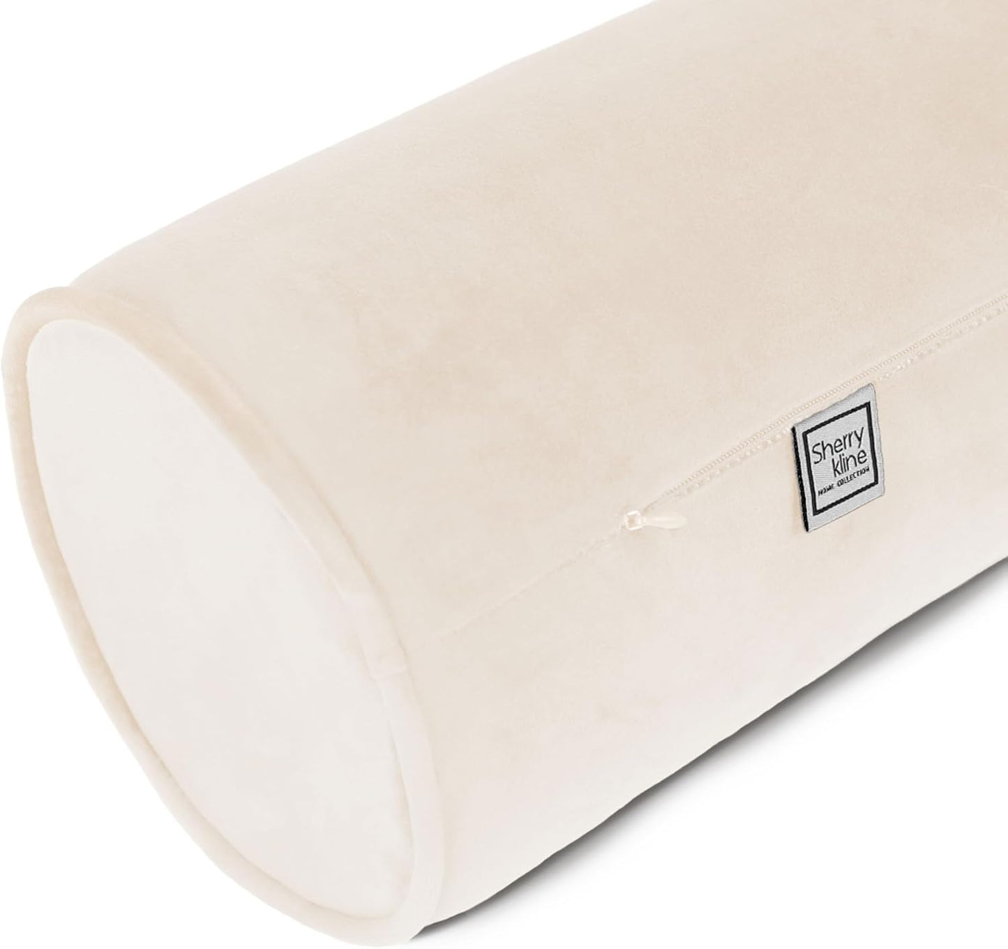 Sherry Kline Velvet Bolster Pillow, Decorative Throw Pillow, (Set of 2), (Bluestone)