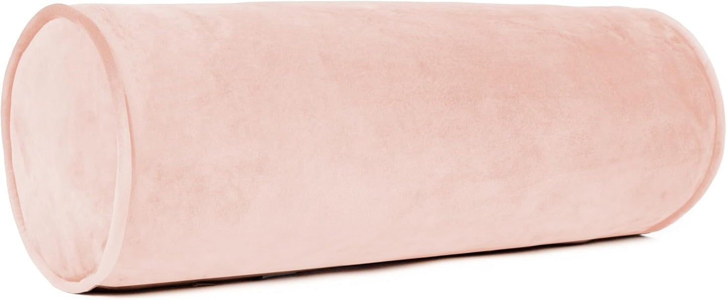 Sherry Kline Velvet Bolster Pillow, Decorative Throw Pillow, (Set of 2), (Bluestone)