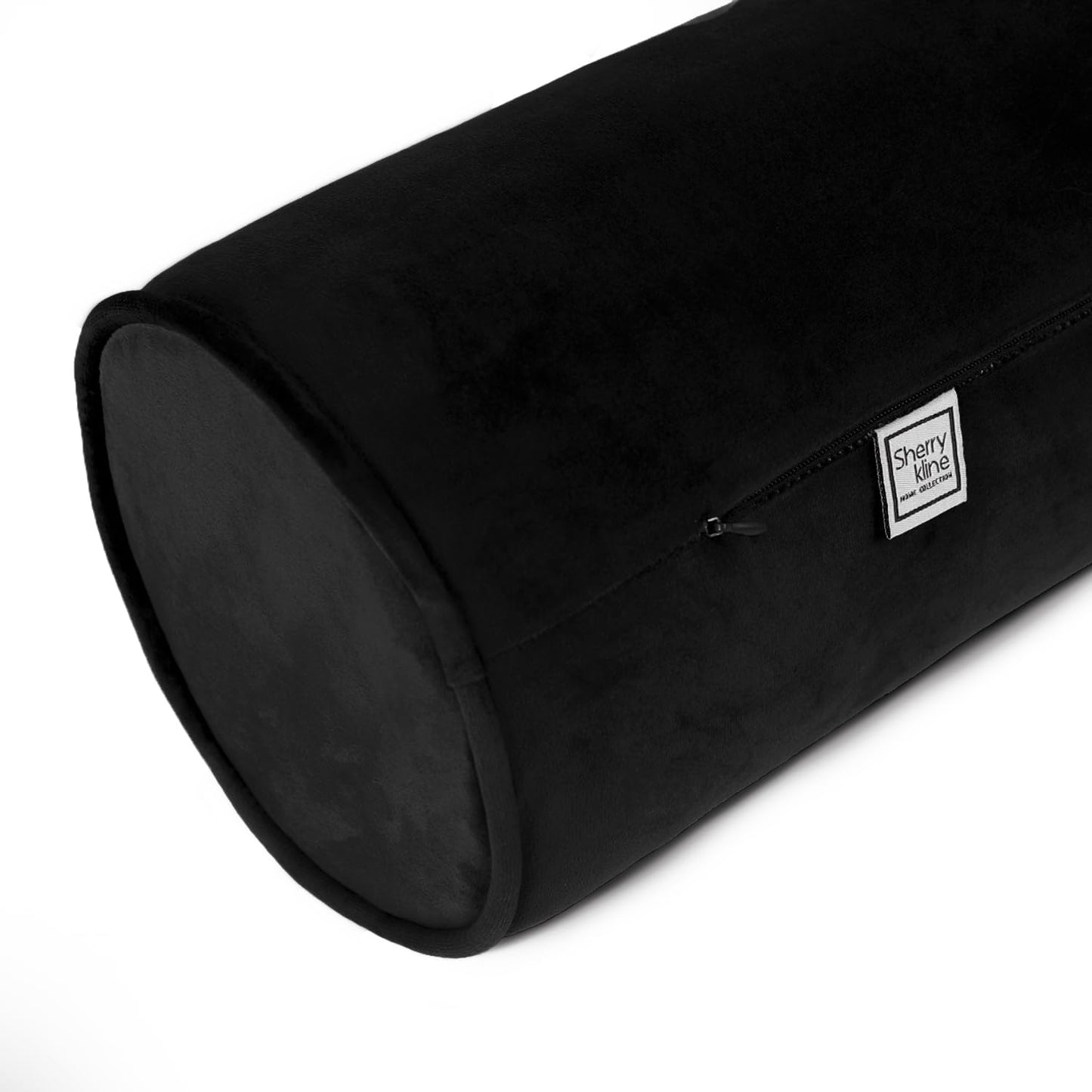 Sherry Kline Velvet Bolster Pillow, Decorative Throw Pillow, (Set of 2), (Bluestone)