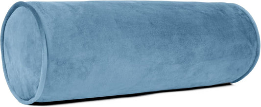 Sherry Kline Velvet Bolster Pillow, Decorative Throw Pillow, (Set of 2), (Bluestone)