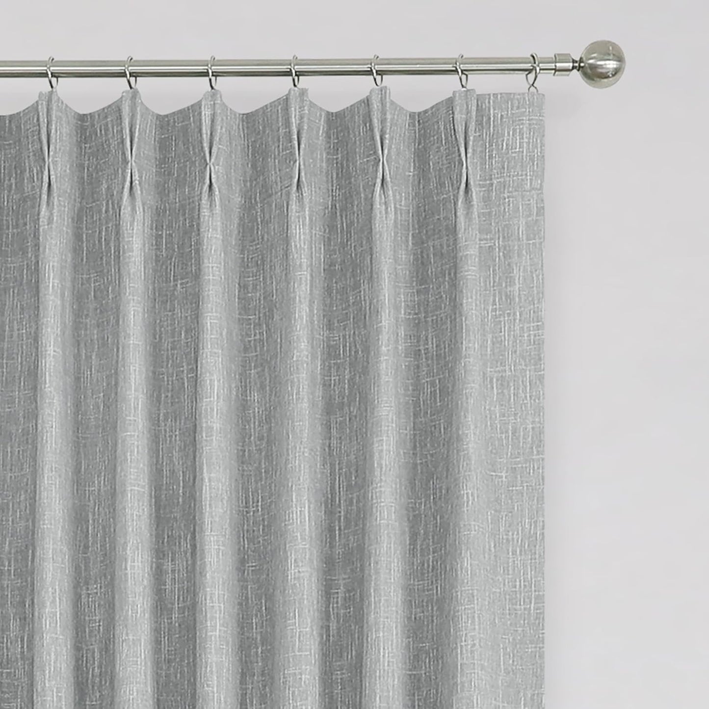 Vision Home Natural Full Blackout Curtains Linen Blended Darkening Window Curtains 84 inch for Living Room Bedroom Thermal Insulated Pinch Pleat Drapes with Hooks 2 Panel 40"Wx84"L