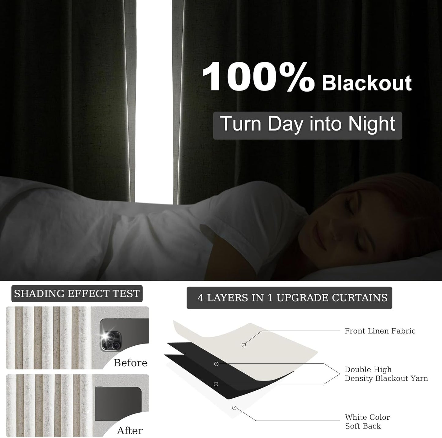 Topfinel Extral Wide Curtains, Pinch Pleated 100% Blackout Linen Luxury Drapery with Hooks for Patio Sliding Door Large Window Living Room Track System, 72" Wx102 L 1 Panel