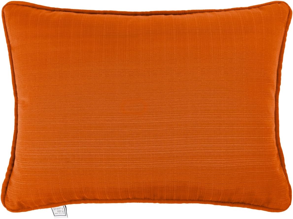 Sherry Kline Sunrise Indoor/Outdoor Neck Bolster Corded Edge Filled Pillow Cayenne 6"x18" Set of 2