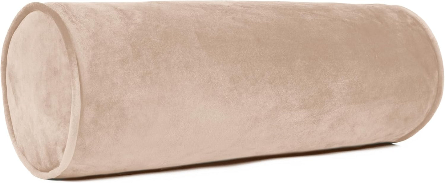 Sherry Kline Velvet Bolster Pillow, Decorative Throw Pillow, (Set of 2), (Bluestone)