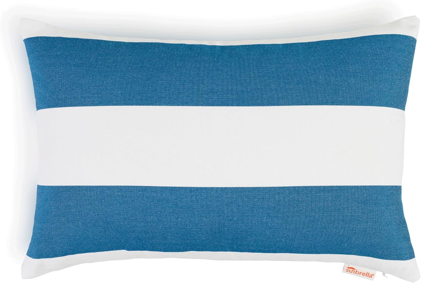 Austin Horn Classics Sunbrella Cabana Stripe White/Black Zippered Neck Roll Bolster (Set of 2)