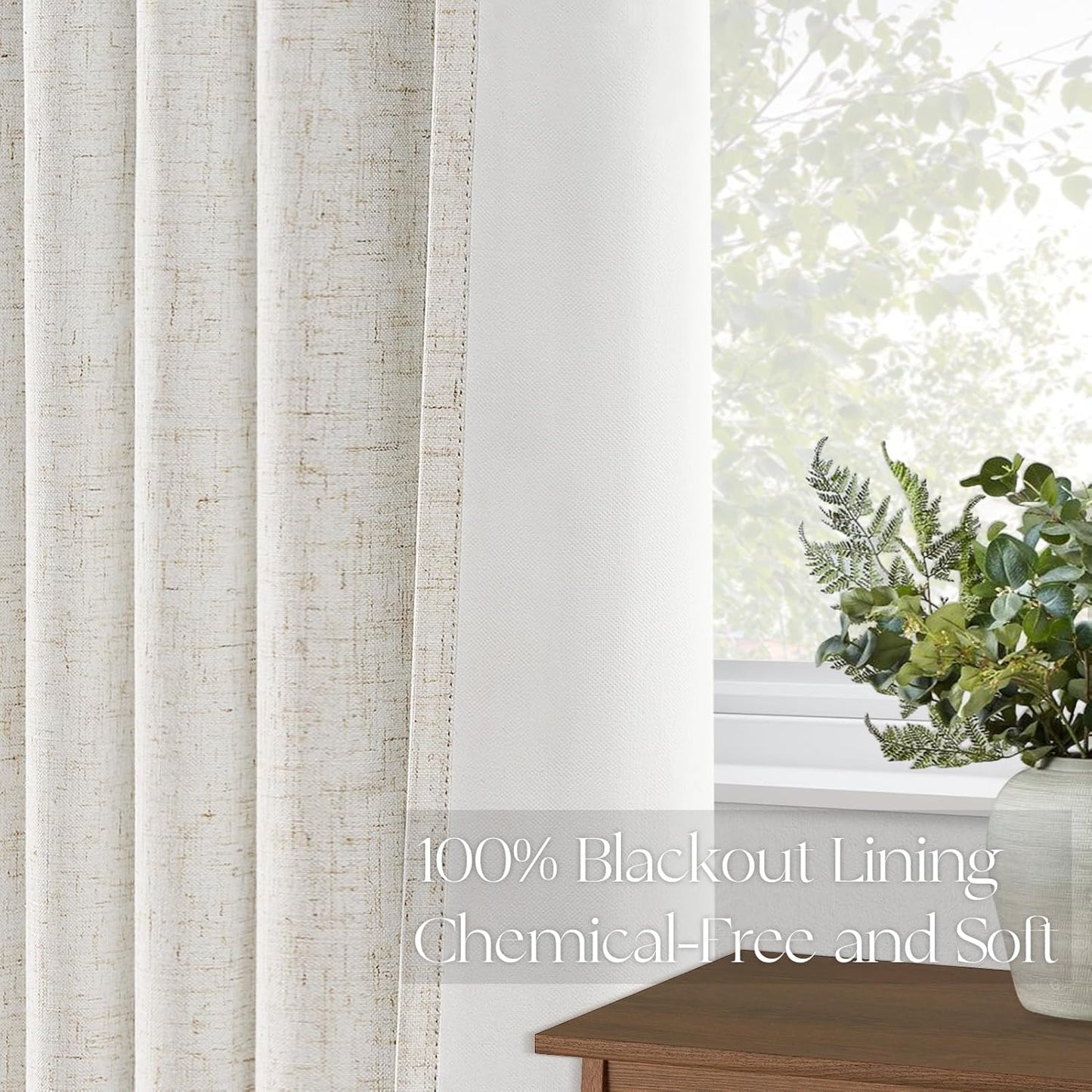 Topfinel Extral Wide Curtains, Pinch Pleated 100% Blackout Linen Luxury Drapery with Hooks for Patio Sliding Door Large Window Living Room Track System, 72" Wx102 L 1 Panel