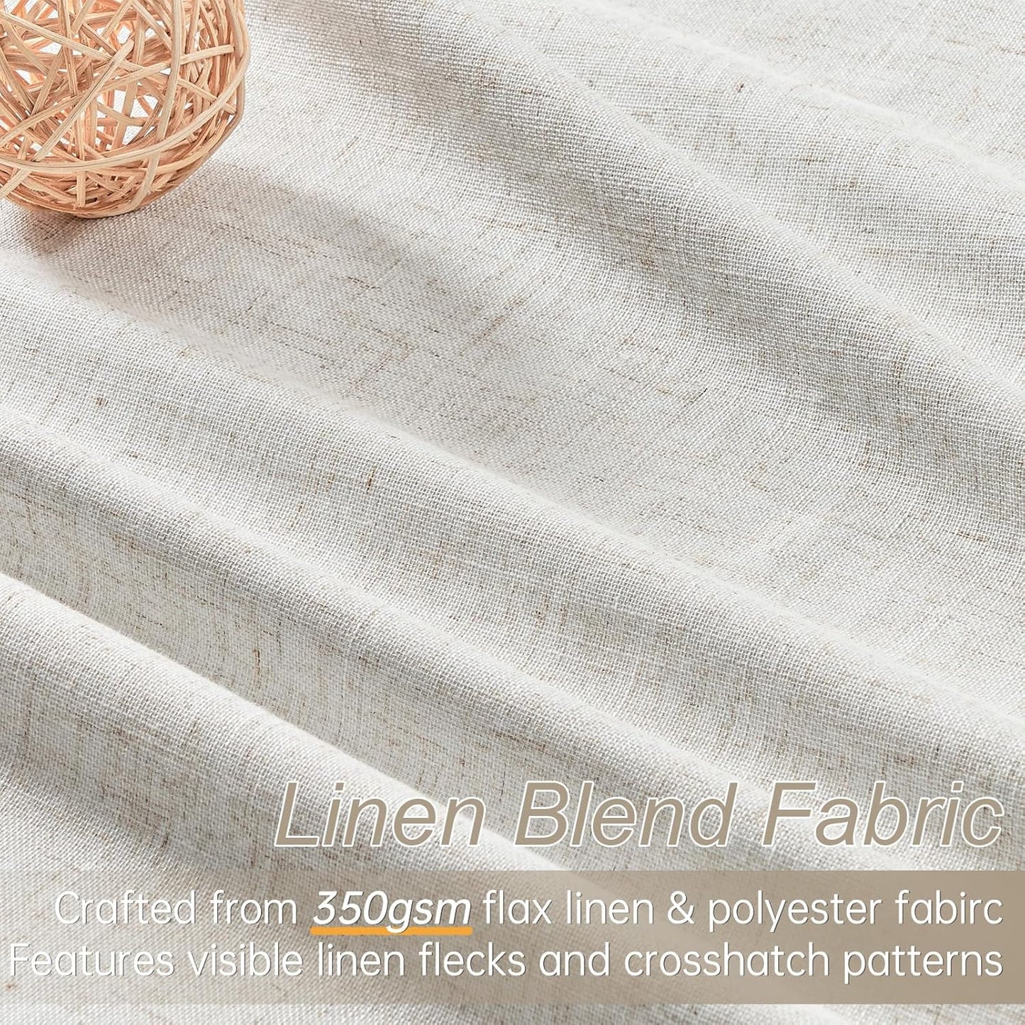 Topfinel Extral Wide Curtains, Pinch Pleated 100% Blackout Linen Luxury Drapery with Hooks for Patio Sliding Door Large Window Living Room Track System, 72" Wx102 L 1 Panel