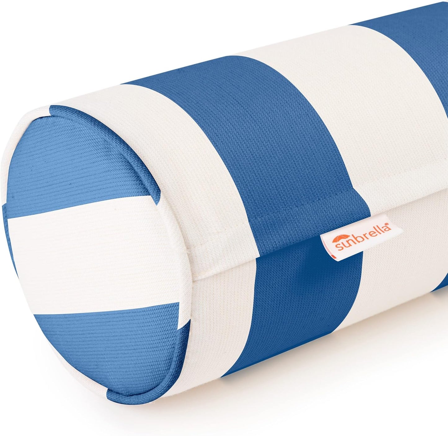 Austin Horn Classics Sunbrella Maxim Heather Beige Cabana Stripe Zippered Neck Roll Bolster (Set of 2)