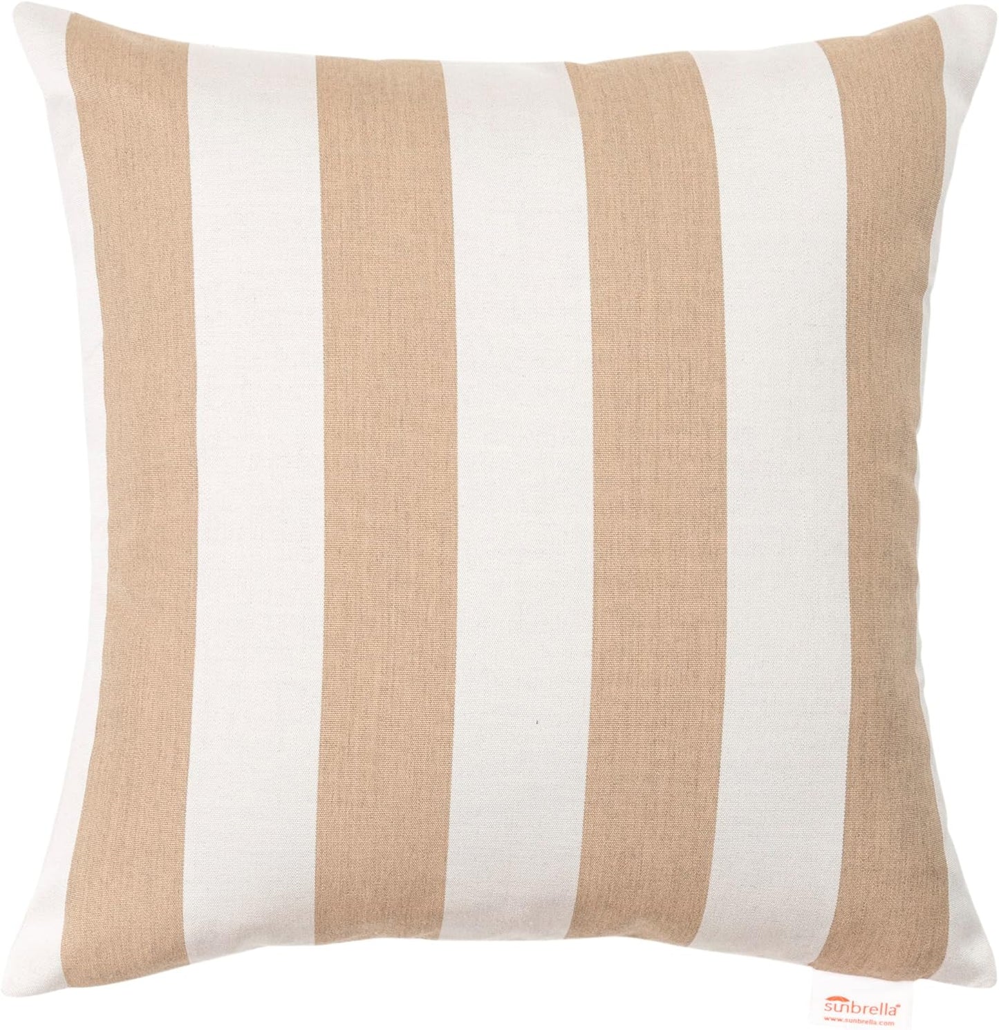 Austin Horn Classics Sunbrella Maxim Heather Beige Cabana Stripe Zippered Neck Roll Bolster (Set of 2)