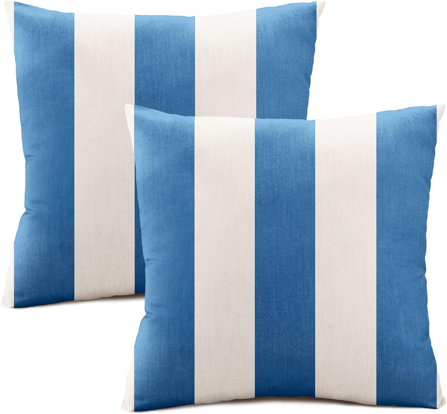 Austin Horn Classics Sunbrella Maxim Heather Beige Cabana Stripe Zippered Neck Roll Bolster (Set of 2)