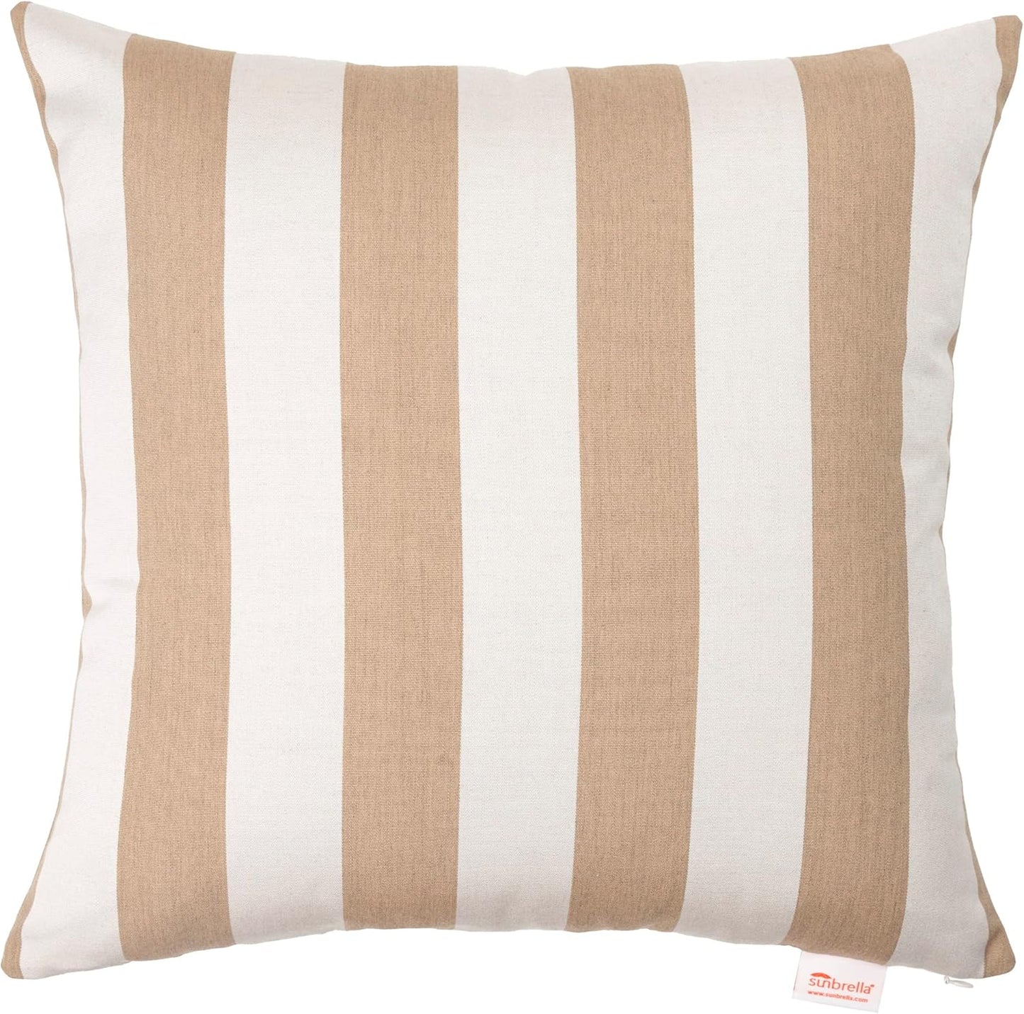 Austin Horn Classics Sunbrella Maxim Heather Beige Cabana Stripe Zippered Neck Roll Bolster (Set of 2)